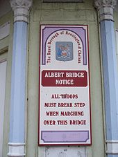 Sign on Albert Bridge, London Albert Bridge notice.JPG