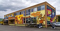 Das Gebäude Am Bahnhof 20 mit geplanter Graffiti. Hier ist auch die Klimperstube und ein Tonstudio