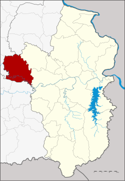 Map of Ubon Ratchathani, Thailand, with Khueang Nai