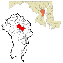 Anne Arundel County Maryland Incorporated and Unincorporated areas Severna Park Highlighted.svg