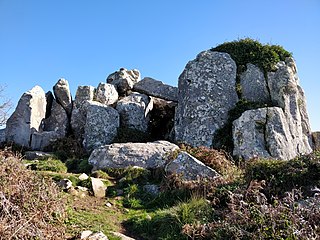 Anta de Adrenunes Megalithic site near Sintra, Portugal