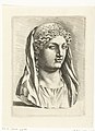 Antieke buste van een vrouw Faustina major Paradigmata graphices variorum artificum (serietitel), RP-P-1907-4496.jpg