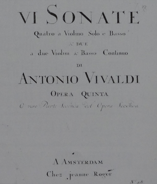 <span class="mw-page-title-main">Six Violin Sonatas, Op. 5 (Vivaldi)</span>