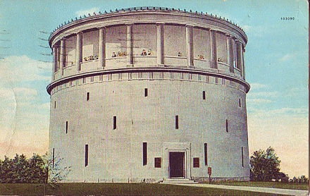 The water tower in Arlington Heights, built in 1921