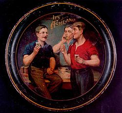 An old metal serving tray, advertising Ashland Beer. Ashland Brewing Company tray.jpg