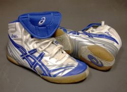 A pair of wrestling shoes. Asics wrestling shoes.jpg