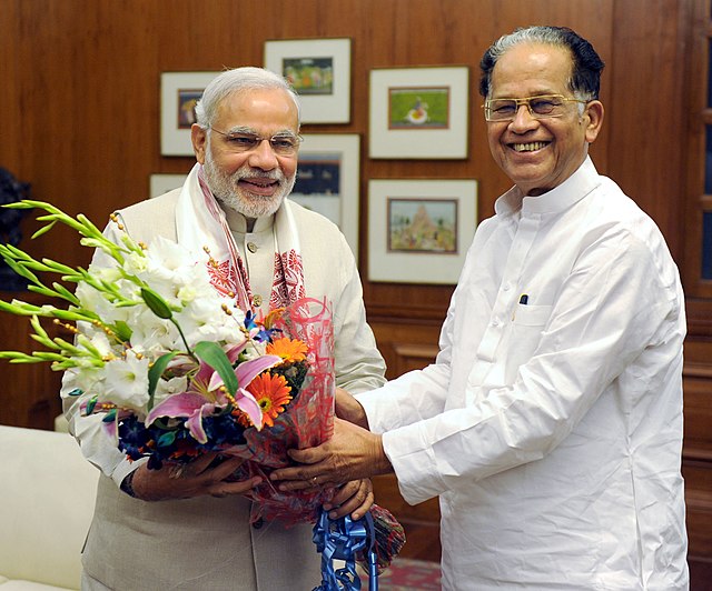 Gogoi with Prime Minister Narendra Modi on 29 October 2014