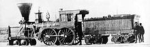 Short wheelbased St Lawrence & Atlantic Railroad Coos, c. 1856, Longueuil, Quebec Atlantic & St. Lawrence Railroad Locomotive.jpg