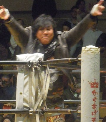 FMW founder Atsushi Onita wrestled his last match in FMW at 6th Anniversary Show. Atsushi Onita.JPG