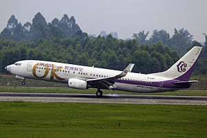 B-5367 - Okay Airways - Boeing 737-8Q8(WL) - CTU (11565505646).jpg