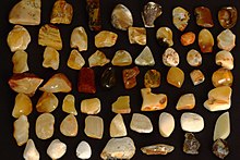 Baltic amber was once a valuable trade resource. It was transported from the region of modern-day Lithuania to the Roman Empire and Egypt through the Amber Road. Baltic-amber-colours.JPG