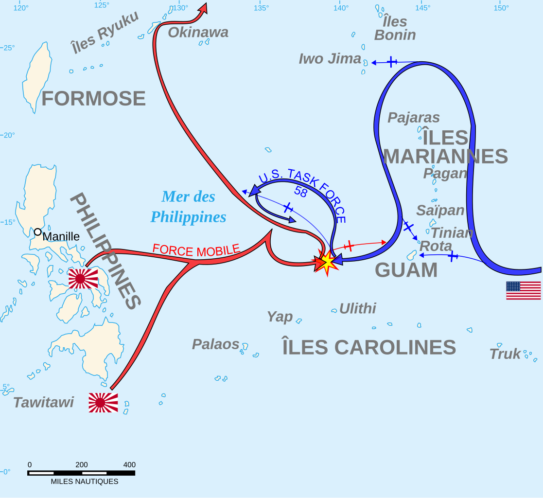 File Battle Philippine Sea Map Fr Svg Wikimedia Commons
