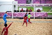 Deutsch: Beachhandball bei den Olympischen Jugendspielen 2018; Tag 6, 12. Oktober 2018; Mädchen, Platzierungsrundenspiel – Russland-Venezuela 2:0 English: Beach handball at the 2018 Summer Youth Olympics at 12 October 2018 – Girl's Consolation Round – Russland-Venezuela 2:0