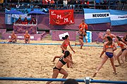 Deutsch: Beachhandball bei den Olympischen Jugendspielen 2018; Tag 5, 10. November 2018; Mädchen, Hauptrunde - Chinese Taipei (Taiwan)-Niederlande 1:2 English: Beach handball at the 2018 Summer Youth Olympics at 11 October 2018 – Girls Main Round – Chinese Taipei (Taiwan)-Netherlands 1:2