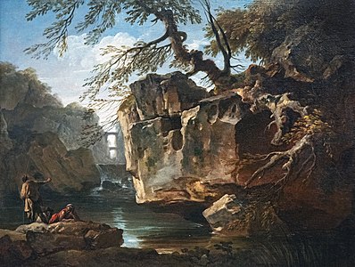 Claude Joseph Vernet, Paysage à la cascade.