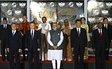 Group photo of BRICS leaders with heads of delegations of BIMSTEC member states before their meeting. Before the meeting of BRICS leaders with heads of delegations of BIMSTEC member states, 2016.jpg