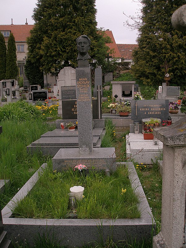 Grave of Czech poet Ladislav Stehlík.