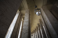 The Bernini Colonnade at St Peter's Square, San Pietro, Rome, Italy