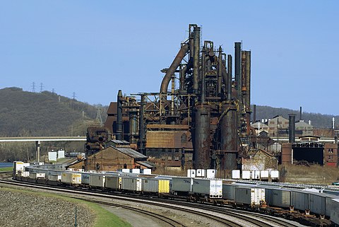 Bethlehem Steel in Bethlehem, Pennsylvania was one of the world's leading steel manufacturers for most of the 20th century. In 1982, it discontinued most of its operations, declared bankruptcy in 2001, and was dissolved in 2003.