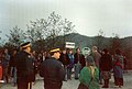 The circle of people to be arrested that day are summoned by the police to leave the road.