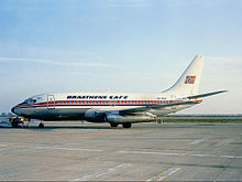 Braathens SAFE Boeing 737-200 at Faro Airport in 1986