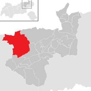 Lage der Gemeinde Brandenberg (Tirol) im Bezirk Kufstein (anklickbare Karte)