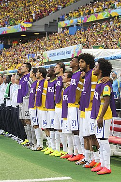 Victor (# 22) at the 2014 FIFA World Cup. Brazil and Colombia match at the FIFA World Cup 2014-07-04 (42).jpg