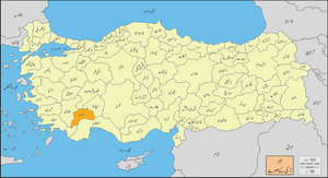 ترکی صوبے میں بوردور کا محل وقوع