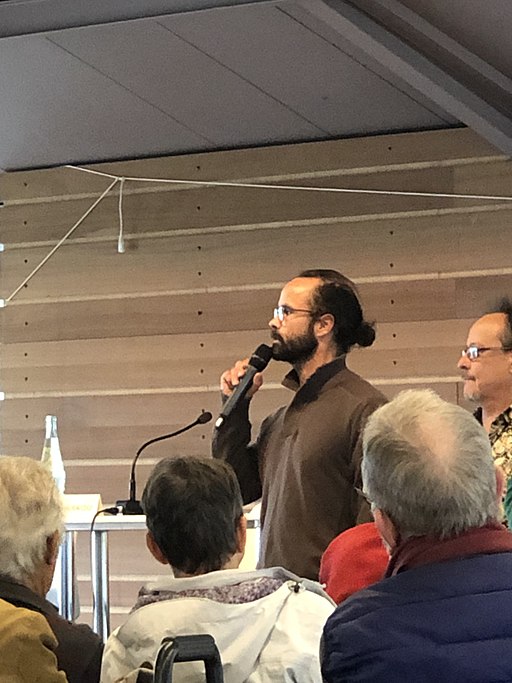 Cédric Herrou en conférence après son film