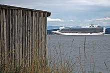 The M/S Crown Princess passes by Norwegian Point in Hansville.