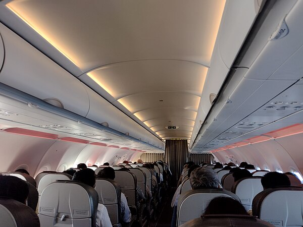 Cabin of Vistara Airbus A320 Neo