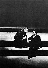 Cassius (Martin Gabel) and Brutus (Orson Welles) in Caesar (Act I, Scene 2) Caesar-Gabel-Welles.jpg