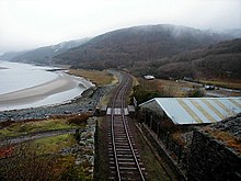 A single-track stretch on the Cambrian Coast Line Cambrian Coast Railway - geograph.org.uk - 214756.jpg