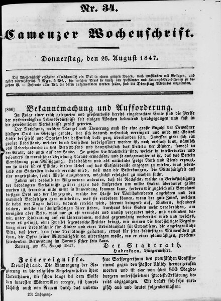 File:Camenzer Wochenschrift 1847-08-26.pdf