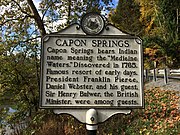 Capon Springs marker Capon Springs Historical Marker Capon Lake WV 2014 10 05 01.JPG