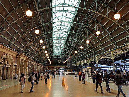 Central station is a major hub for various forms of public transport.