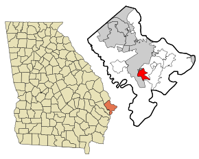 Chatham County Georgia Incorporated and Unincorporated areas Montgomery Highlighted.svg