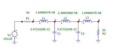 Chebyshev filter in Micro-cap schematic Chebyshev Filter 2.png