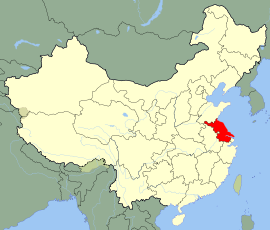 च्यांग्सूचे चीन देशाच्या नकाशातील स्थान