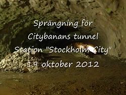 Fil: 
 Citybanen sprængning video 2012. ogv