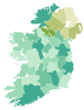 Clipped Irish Counties with Lakes (Less Detail)