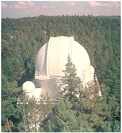 Kuppel des NASA Orbital Debris Observatory in der Nähe von Cloudcroft, New Mexico