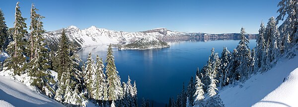 November panorama from Rim Village. During the winter, the road up to Rim Village is normally plowed but Rim Drive is closed.