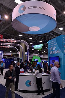 Cray stand at the 2018 Supercomputing Conference SC18 in Dallas, Texas, USA. CraySC18.jpg