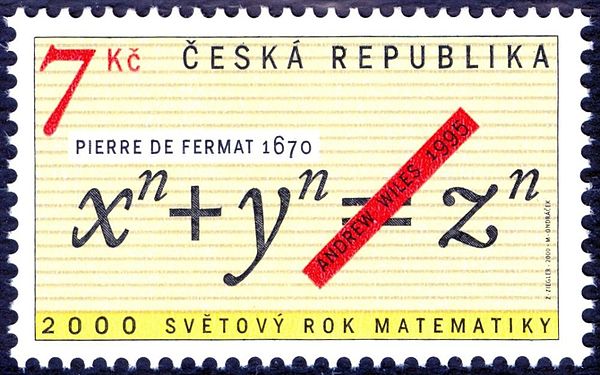 Czech postage stamp commemorating Wiles' proof