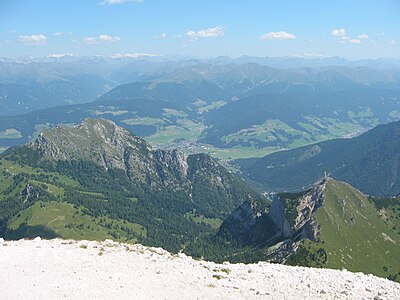 a view from Dürrenstein with Sarlkofel and Kasamutz - Casamuzza.