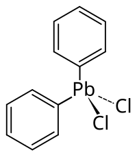 Structural formula of dichlorodiphenyl lead