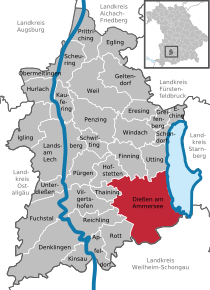 Poziția localității Dießen am Ammersee