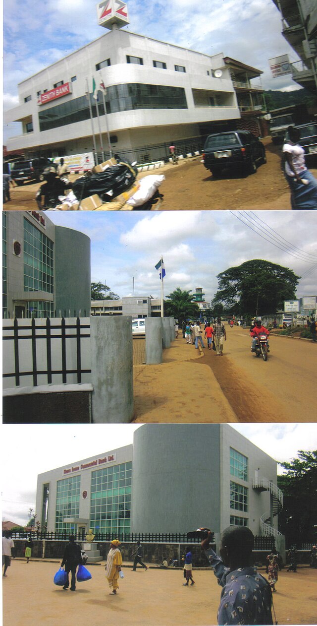 Collage of images of downtown Kenema