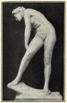 Diana Wounded, bronze statue by Sir Edgar Bertram Mackennal, housed in Tate Gallery of London EB1911 Plate IV. v24, pg.505, Fig 6.jpg